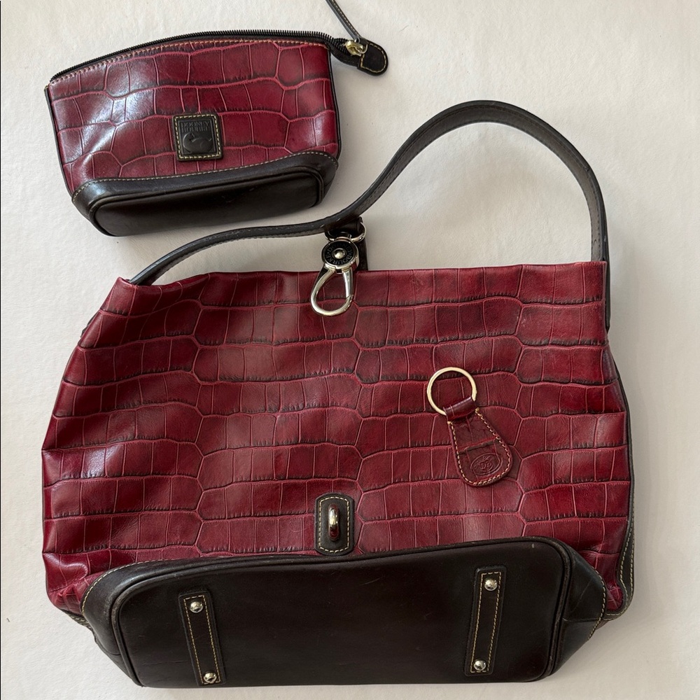 Dooney & Bourke Burgundy and Black Women's Handbag Set